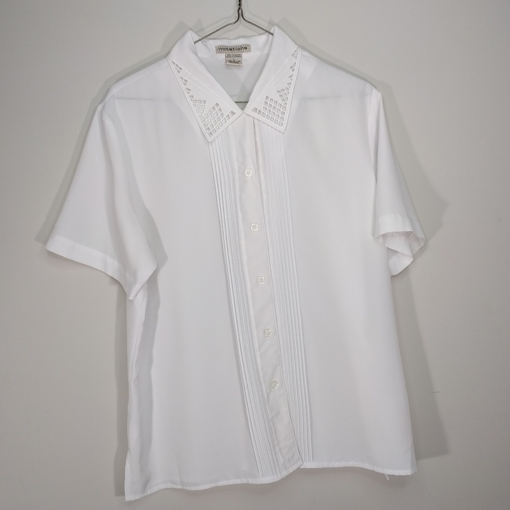 Open Work Lace Collared Blouse by Notations